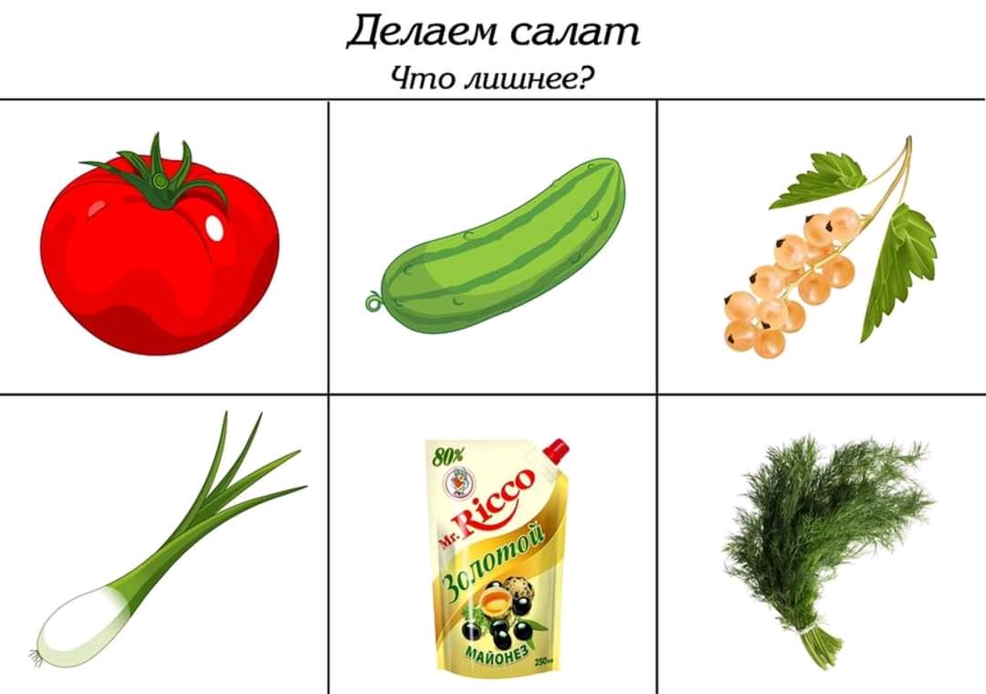 Дидактическая игра что лишнее продукты